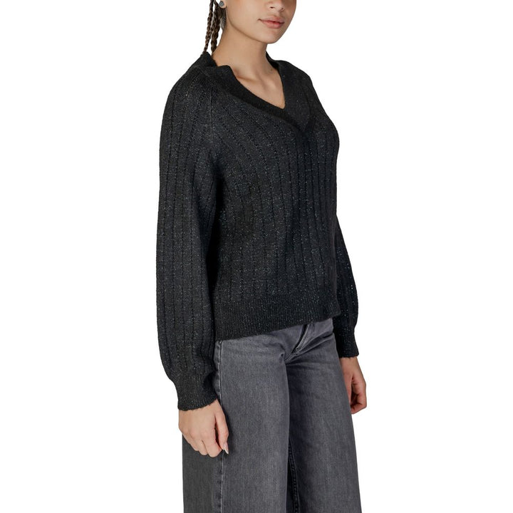 Jacqueline De Yong Black Recycled Polyester Sweater