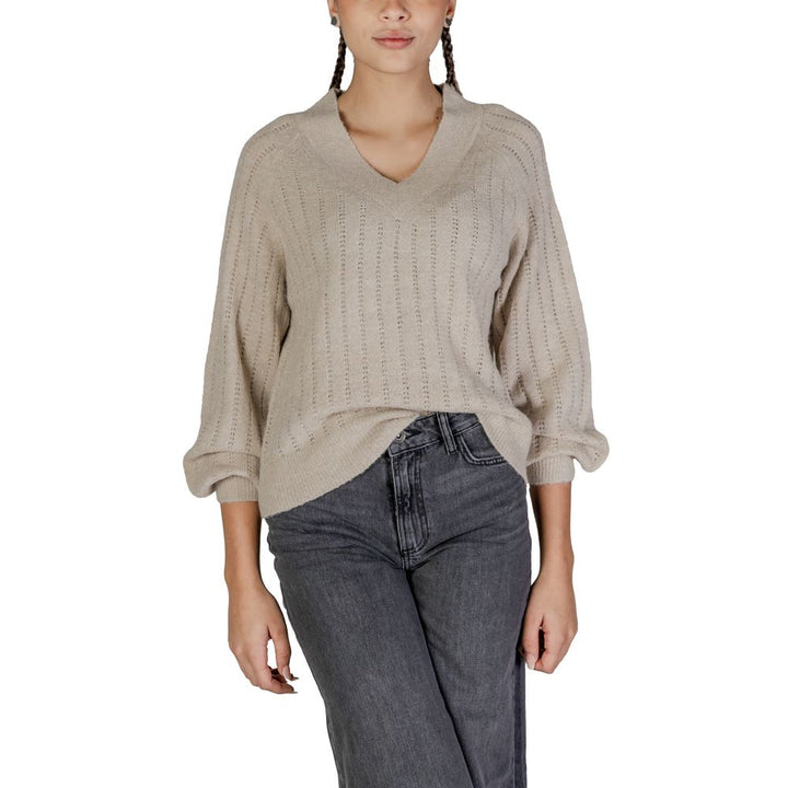 Jacqueline De Yong Beige Recycled Polyester Sweater