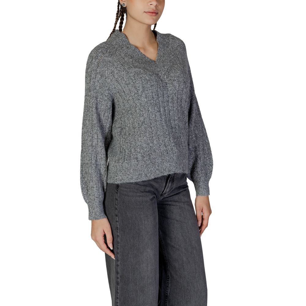 Jacqueline De Yong Gray Recycled Polyester Sweater