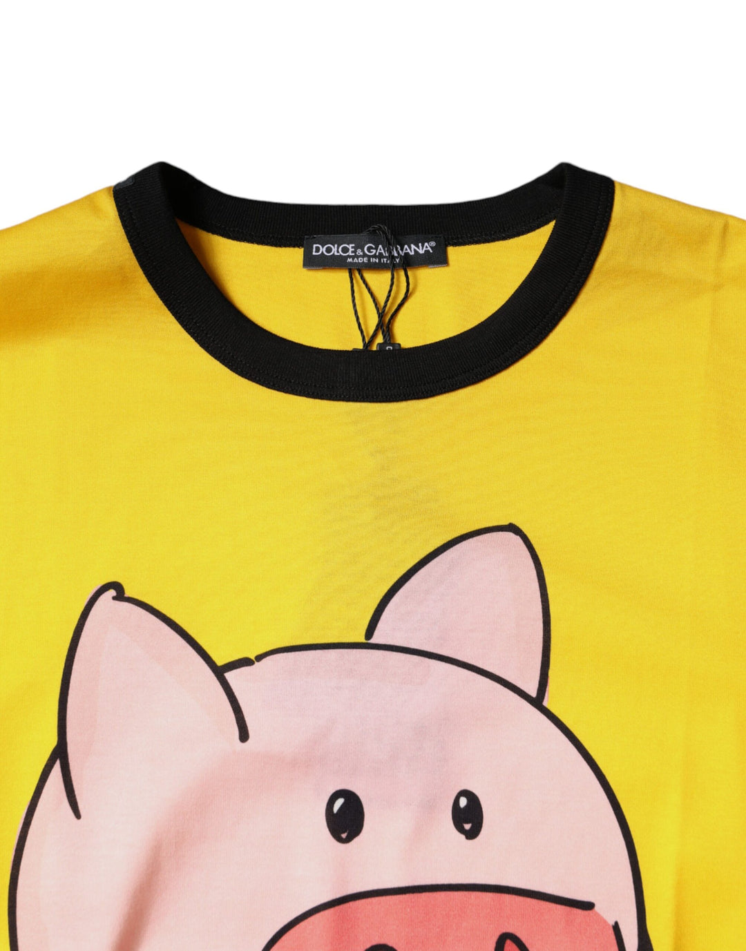 Dolce & Gabbana Yellow 2019 Year Of The Pig Short Sleeves T-shirt