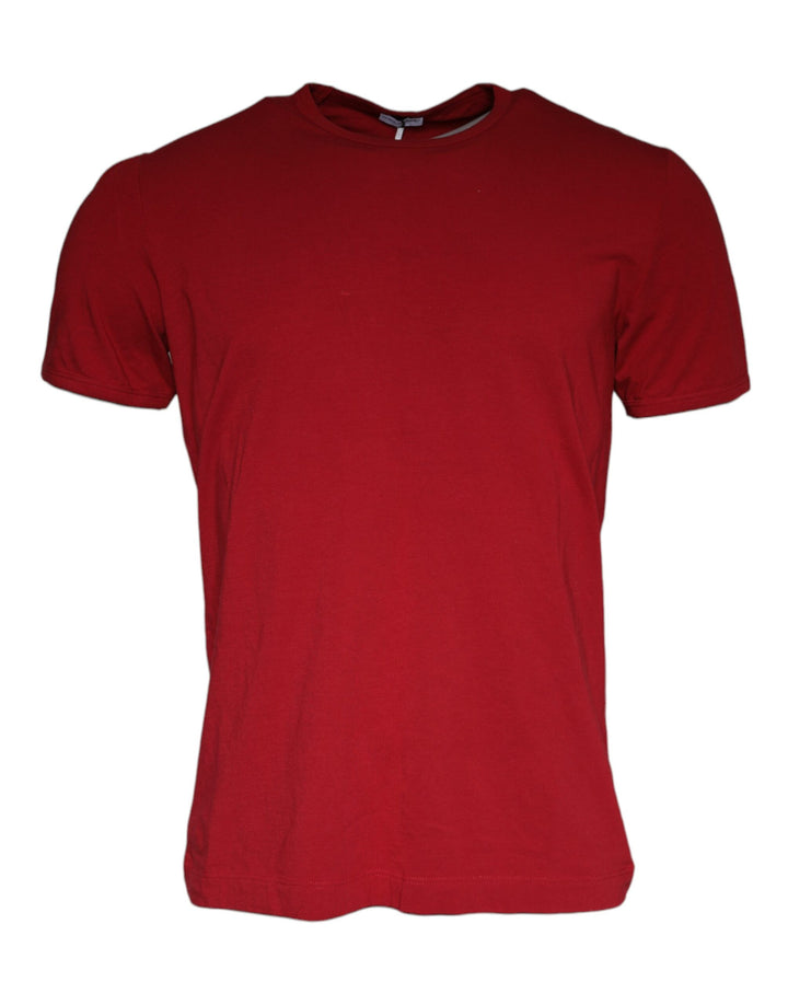 Dolce & Gabbana Red Cotton Round Neck Short Sleeve T-shirt