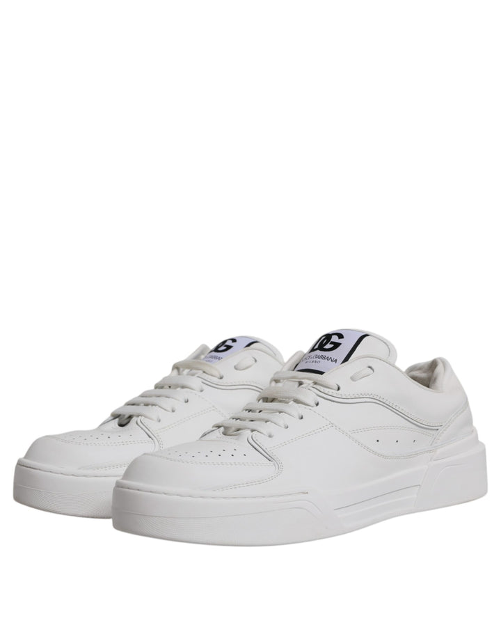 Dolce & Gabbana White Miami Leather Low Top Sneakers Shoes