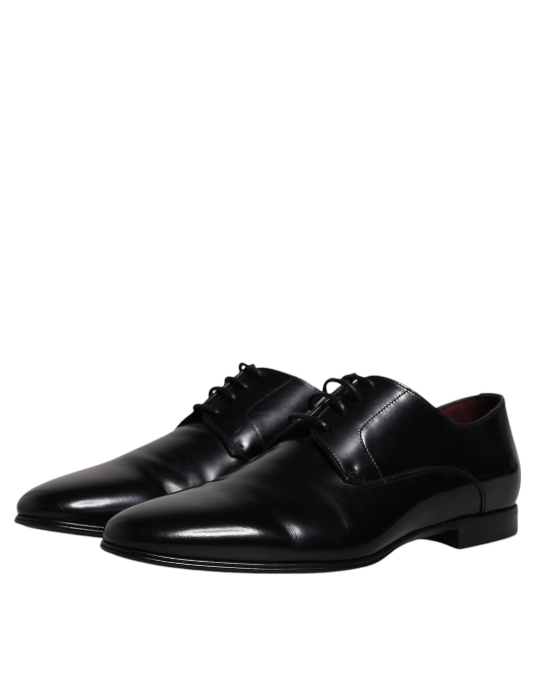 Dolce & Gabbana Black Leather Lace Up Men Derby Formal Shoes