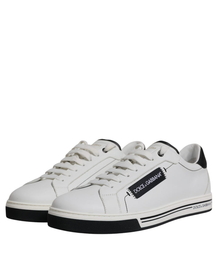 Dolce & Gabbana White Leather Low Top Men Sneakers Shoes