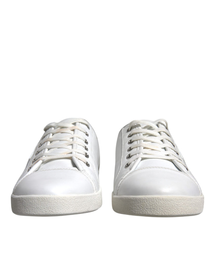 Dolce & Gabbana White Logo Leather Low Top Men Sneakers Shoes