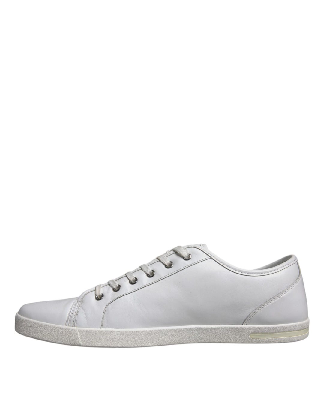 Dolce & Gabbana White Logo Leather Low Top Men Sneakers Shoes