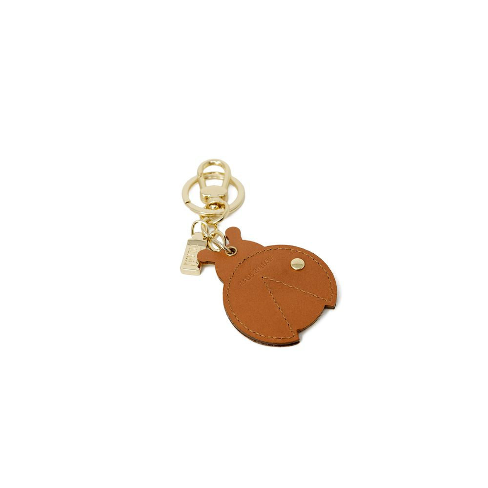 Alviero Martini Prima Classe Beige Leather Keychain