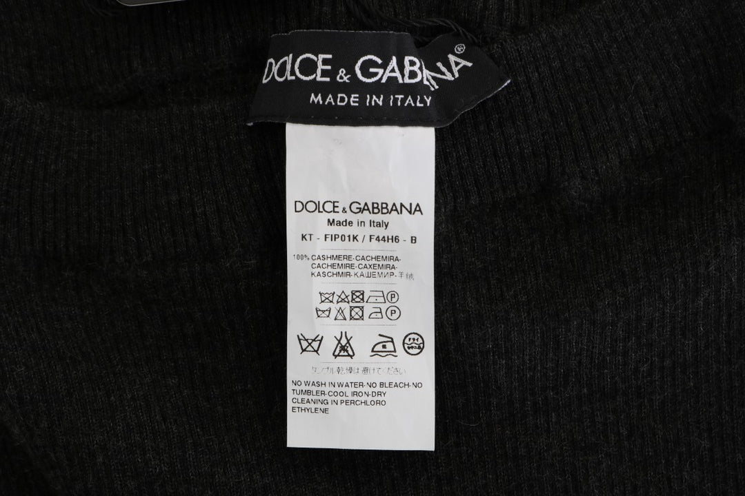 Dolce & Gabbana Elegant Gray Cashmere High Waist Pants