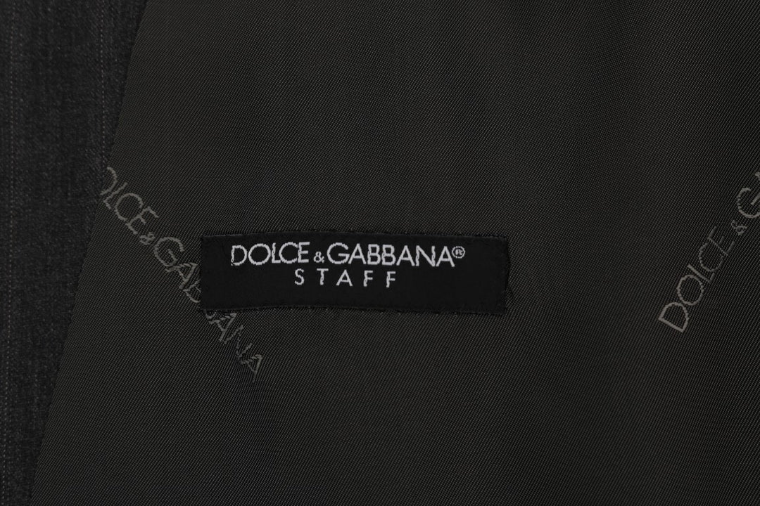 Dolce & Gabbana Elegant Gray Striped Single Breasted Vest