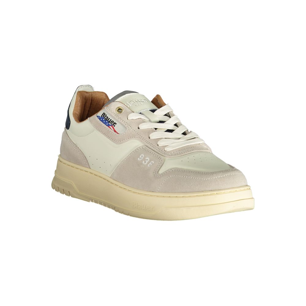 Blauer White Polyester Sneaker