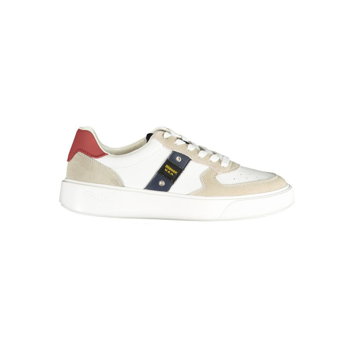 Blauer White Polyester Sneaker