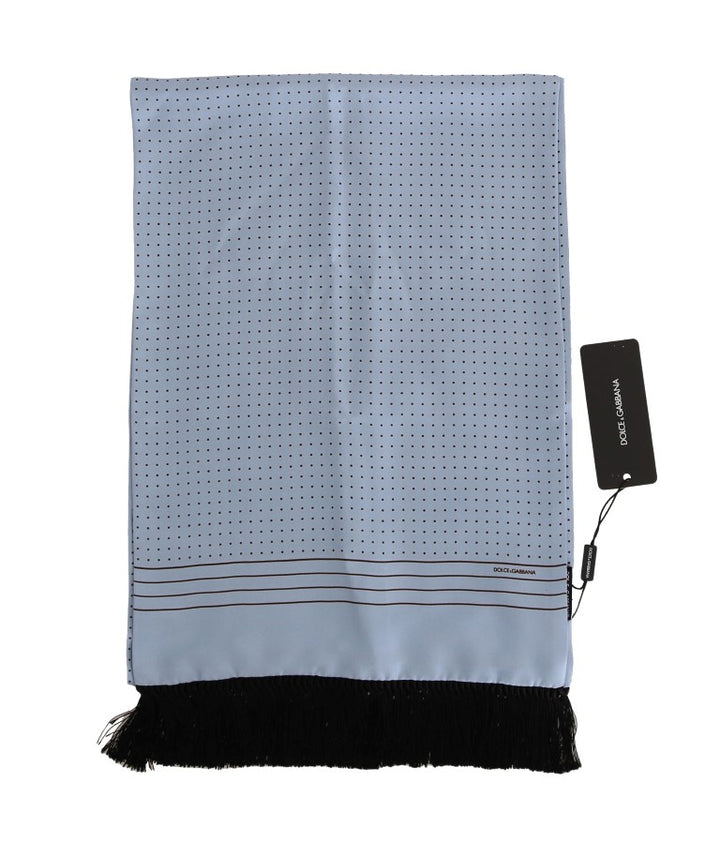 Dolce & Gabbana Elegant Blue Silk Polka Dot Men's Scarf