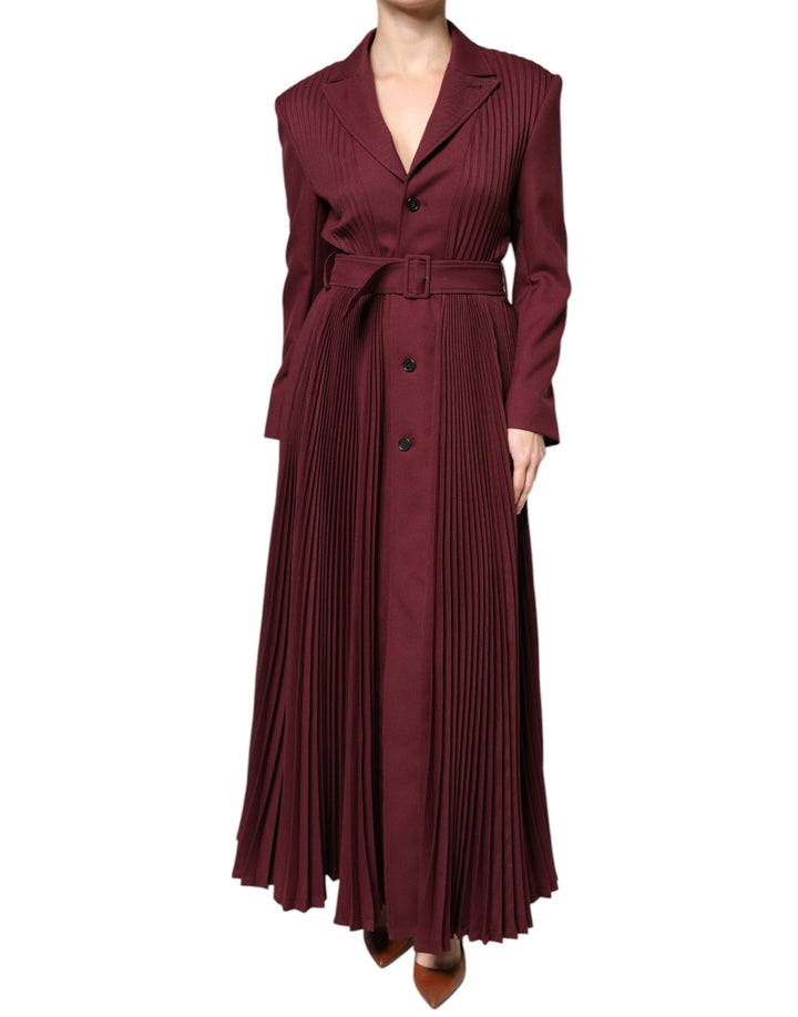 Philosophy Maroon Belted Button Down Dress