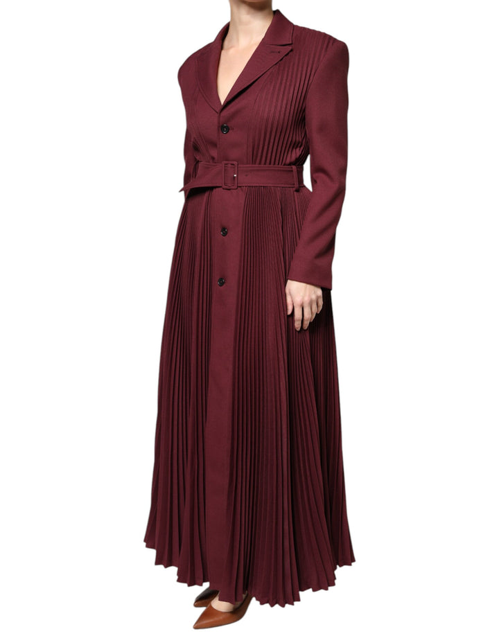 Philosophy Maroon Belted Button Down Dress