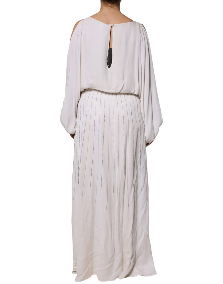 Christian Pellizzari Off White Embellished Long Maxi Dress