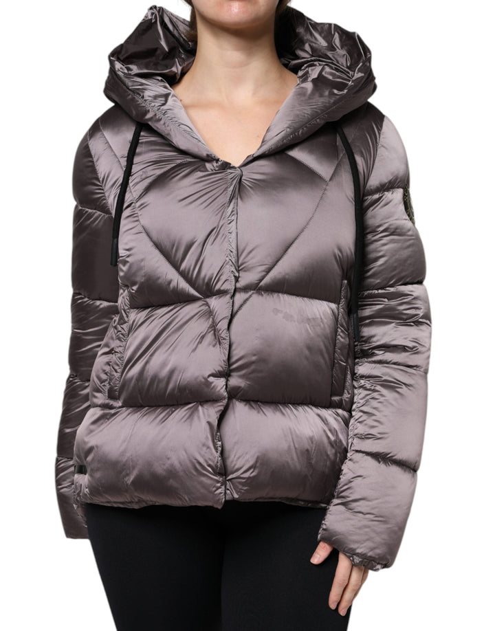 Scervino Street Violet Puffer Quilted Hooded Women Coat Jacket