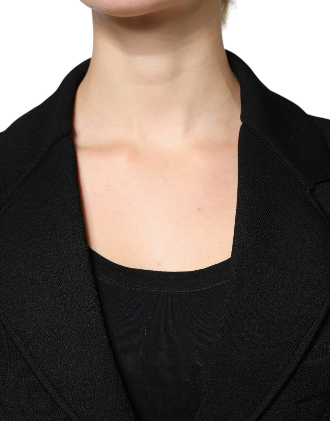 Dolce & Gabbana Black Viscose Single Breasted Blazer Jacket