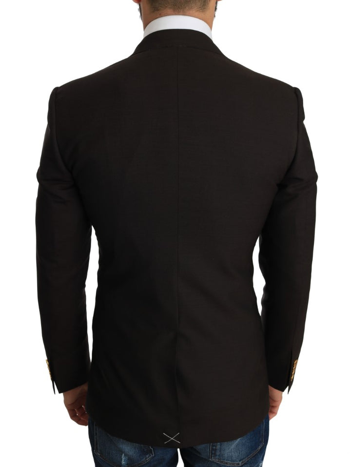 Dolce & Gabbana Sleek Slim Brown Virgin Wool Blazer Jacket