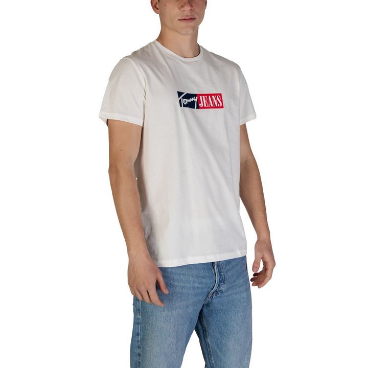 Tommy Hilfiger Jeans Cream Cotton Rigenerato T-Shirt