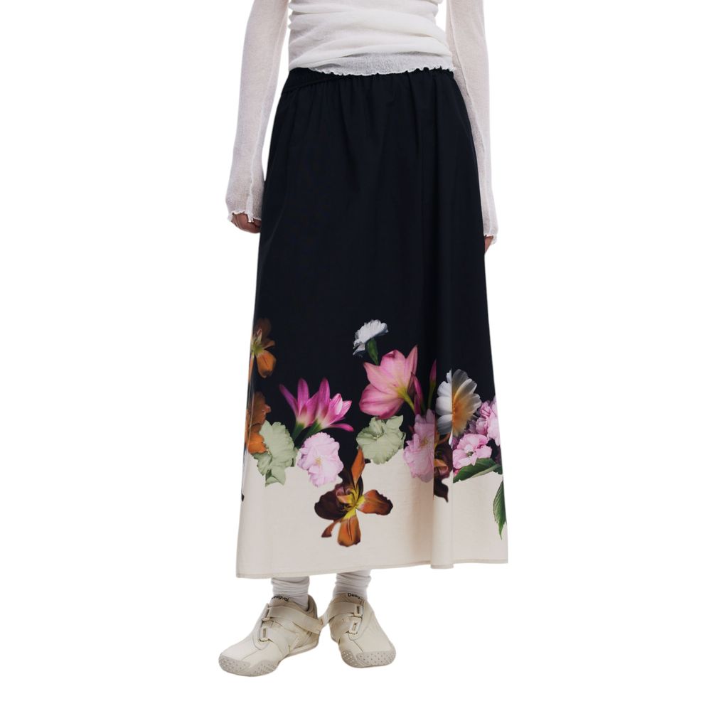 Desigual Black Cotton Skirt