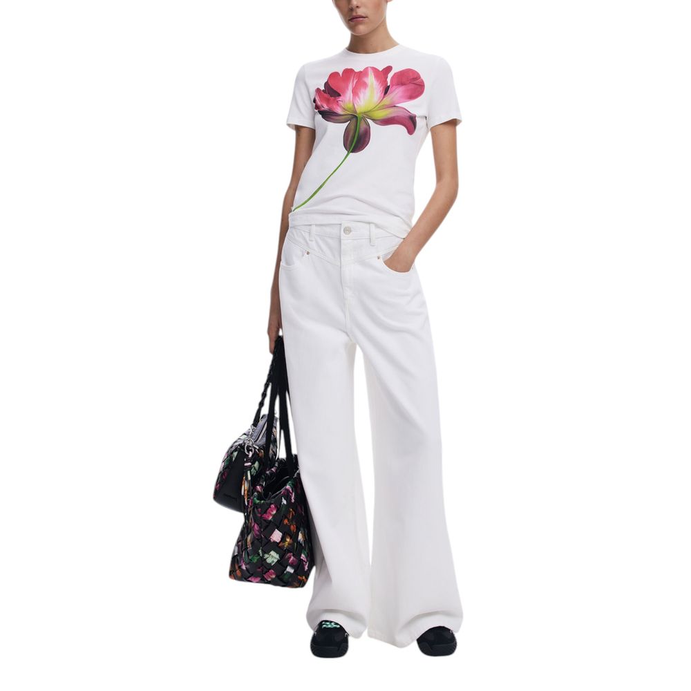 Desigual White Cotton Tops & T-Shirt