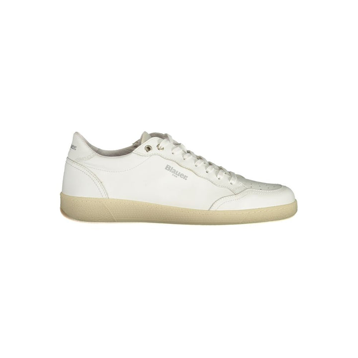 Blauer White Polyester Sneaker