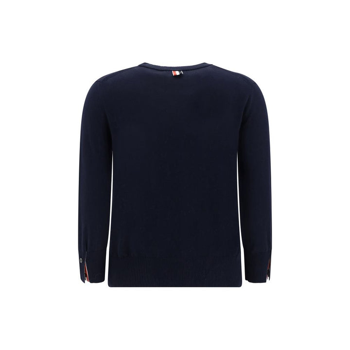 Thom Browne White bands crew neck Sweater