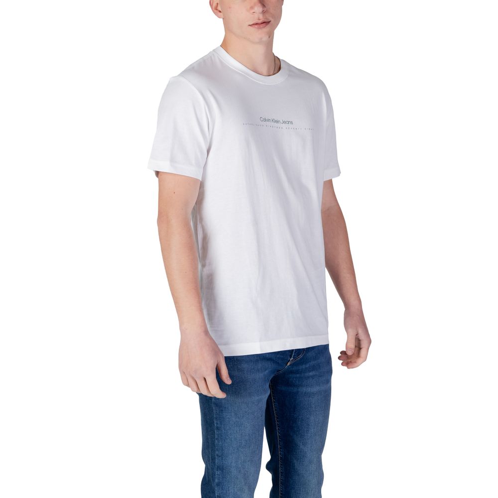 Calvin Klein Jeans White Cotton Rigenerato T-Shirt