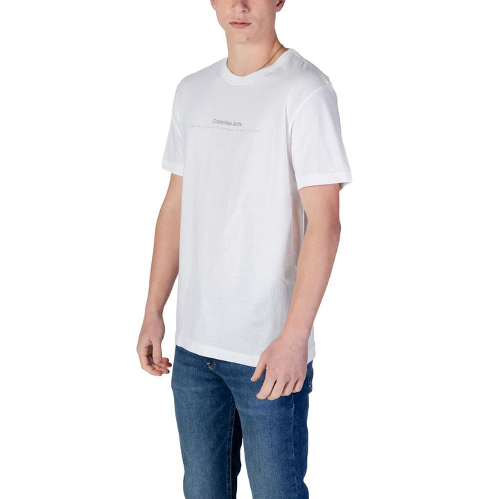 Calvin Klein Jeans White Cotton Rigenerato T-Shirt