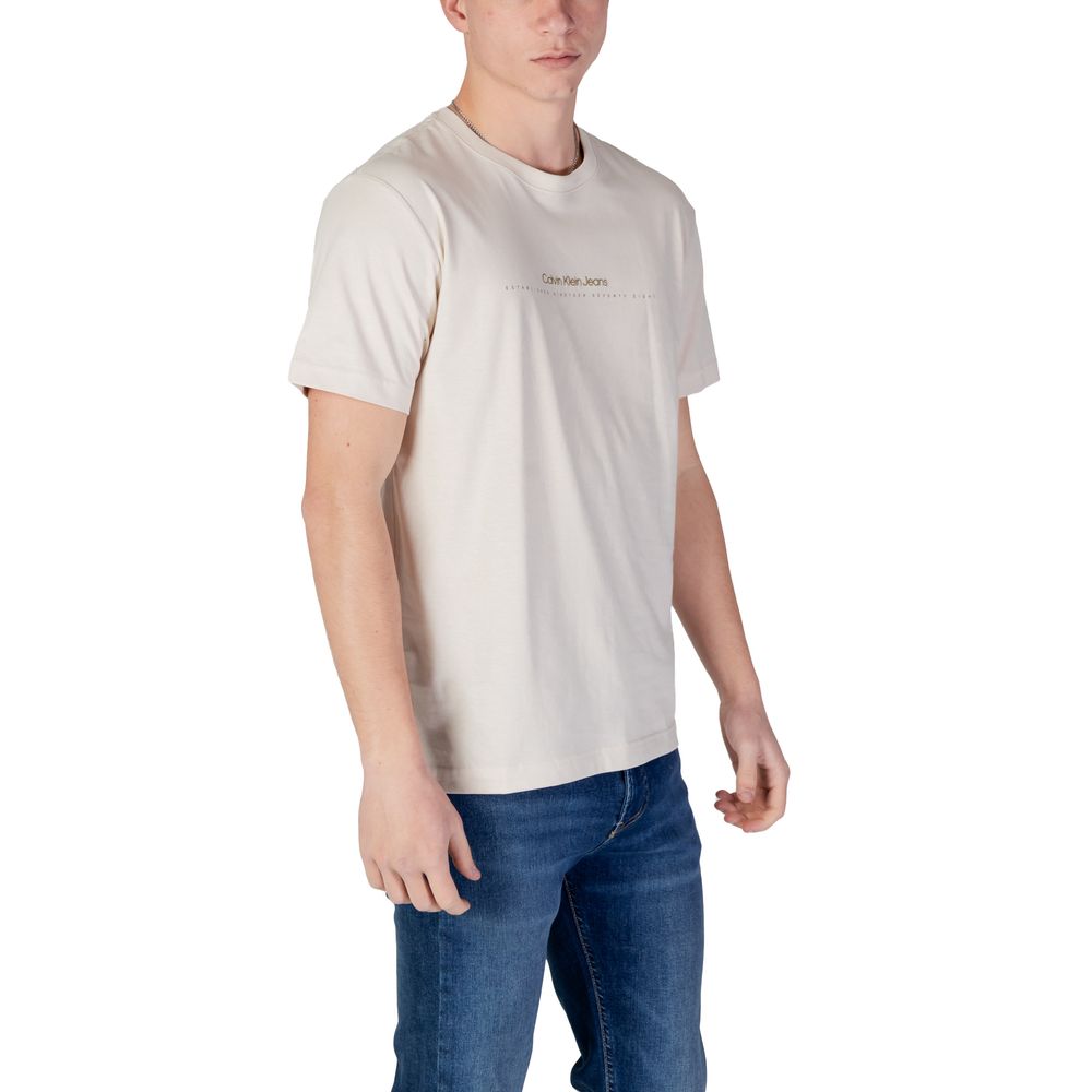 Calvin Klein Jeans Beige Cotton Rigenerato T-Shirt