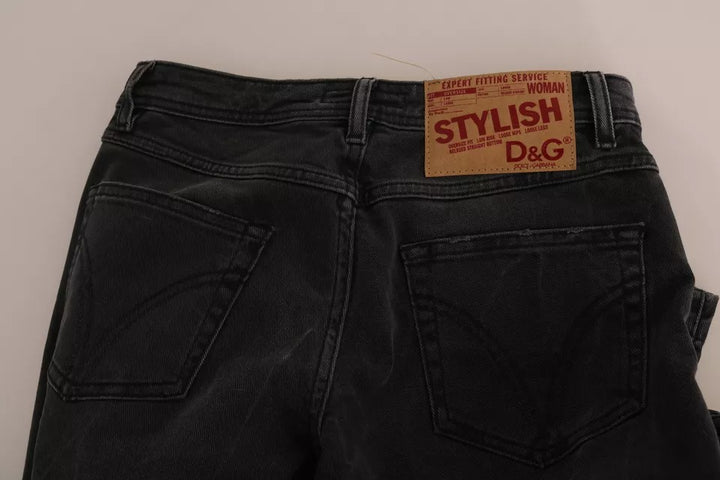 Dolce & Gabbana Black Slim Fit Cotton Jeans D&G Pants