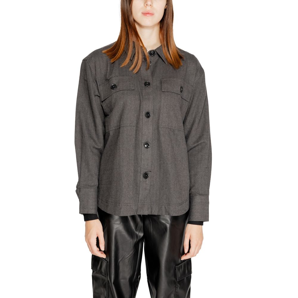 Jacqueline De Yong Black Recycled Cotton Shirt