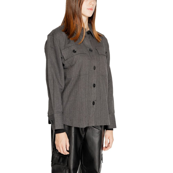 Jacqueline De Yong Black Recycled Cotton Shirt