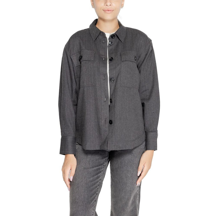 Jacqueline De Yong Black Recycled Cotton Shirt