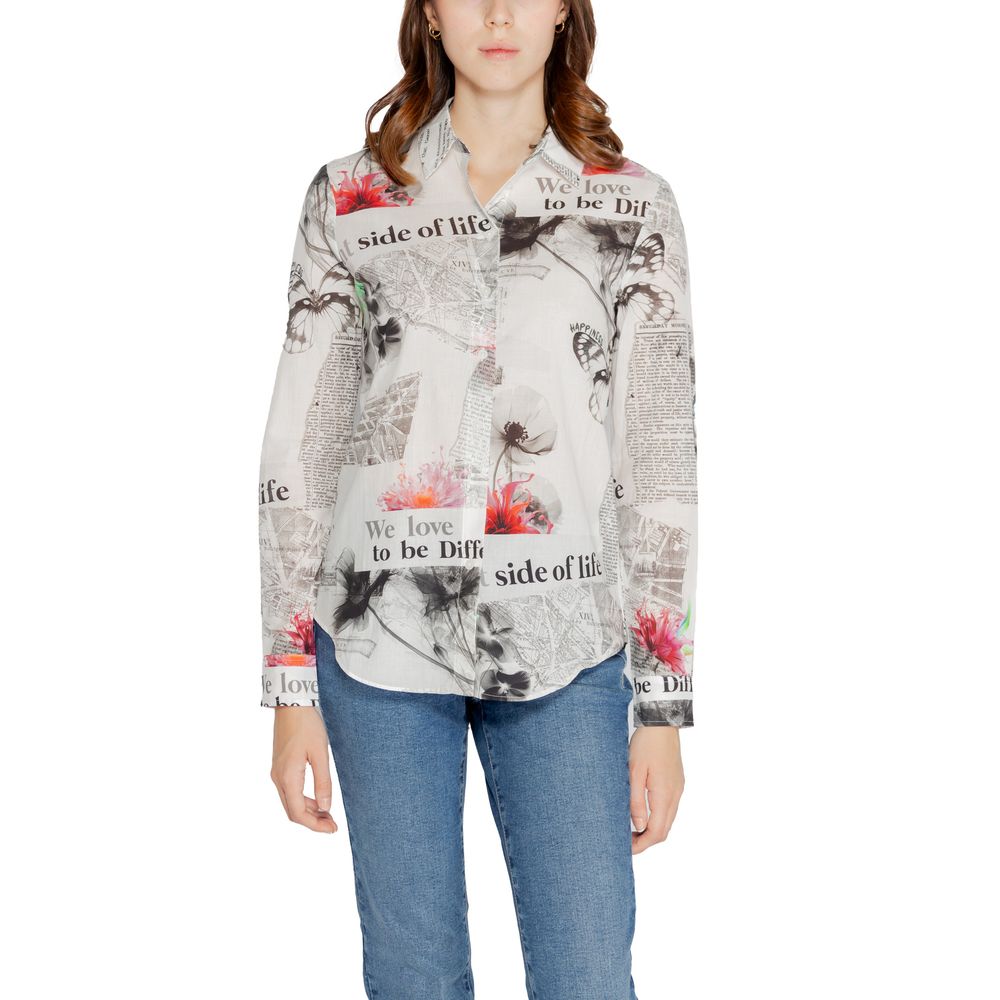 Desigual White Cotton Sweater