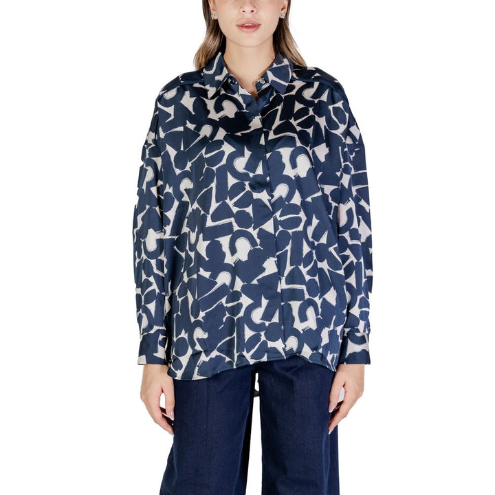 ICHI Blue Polyester Shirt