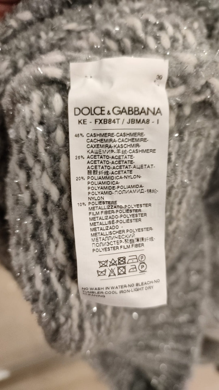 Dolce & Gabbana Elegant Gray Cashmere Blend Turtleneck Pullover