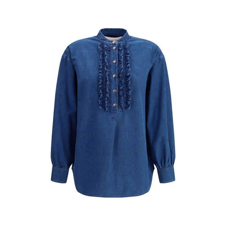 Valentino Ruffle denim Shirts