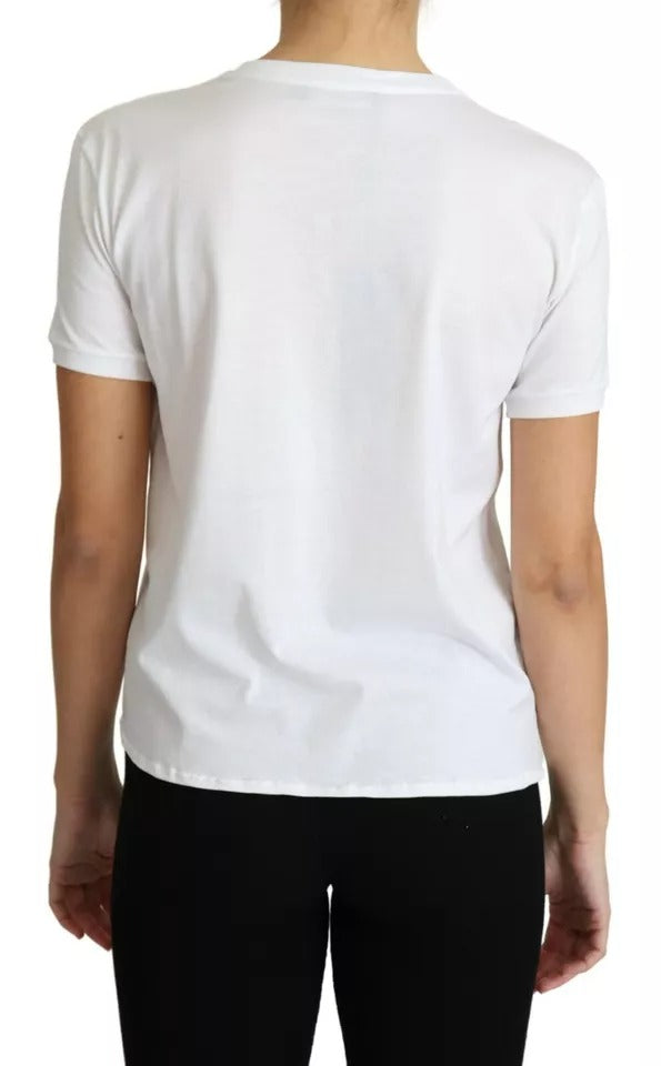 Dolce & Gabbana White #dgfamily Patch Round Neck T-shirt