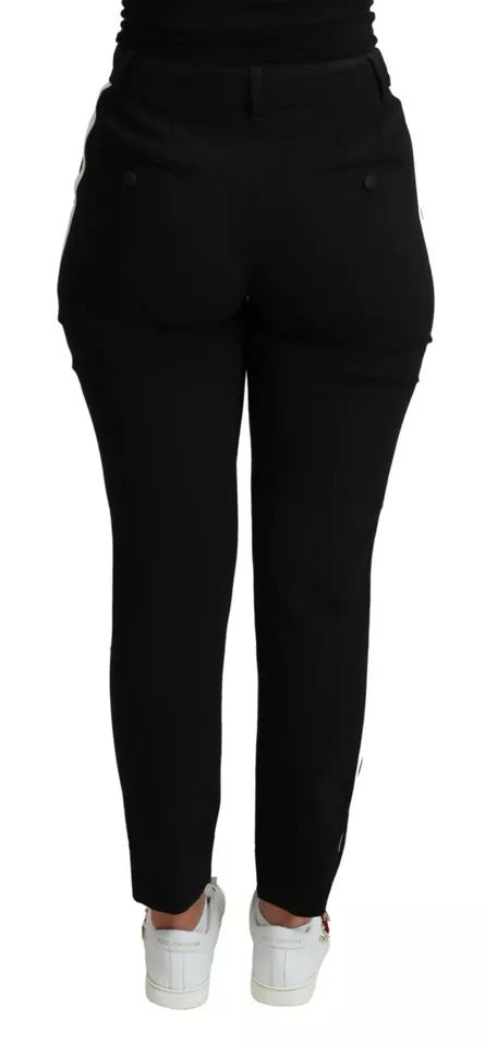 Dolce & Gabbana Black Virgin Wool Stretch Skinny Pants