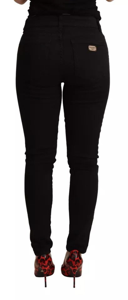 Dolce & Gabbana Black Cotton Stretch Skinny Denim Jeans