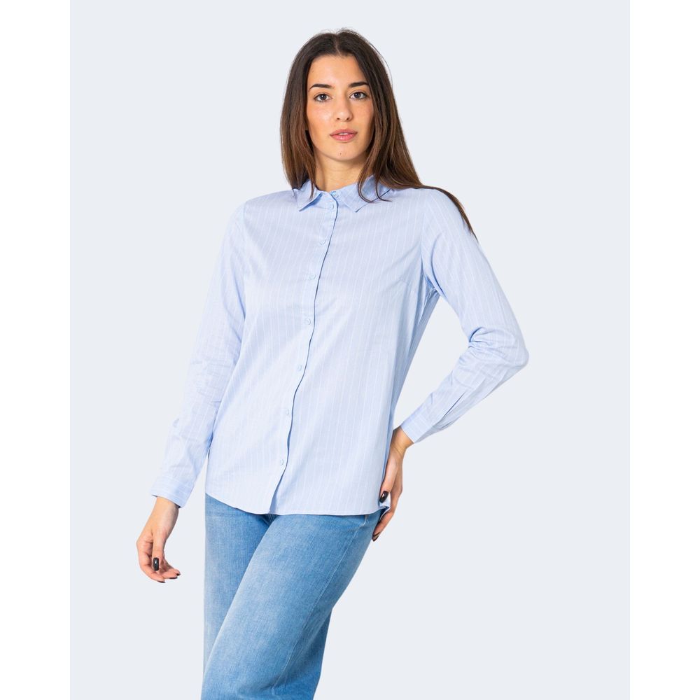 Jacqueline De Yong Blue Cotton Shirt