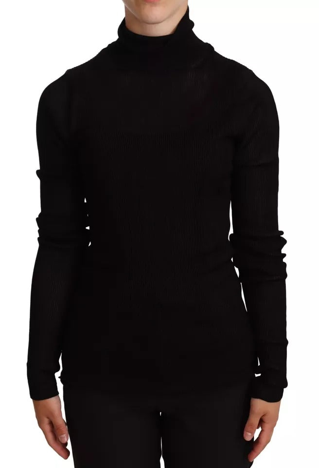 Dolce & Gabbana Black Turtleneck Slim Fit Pullover Sweater