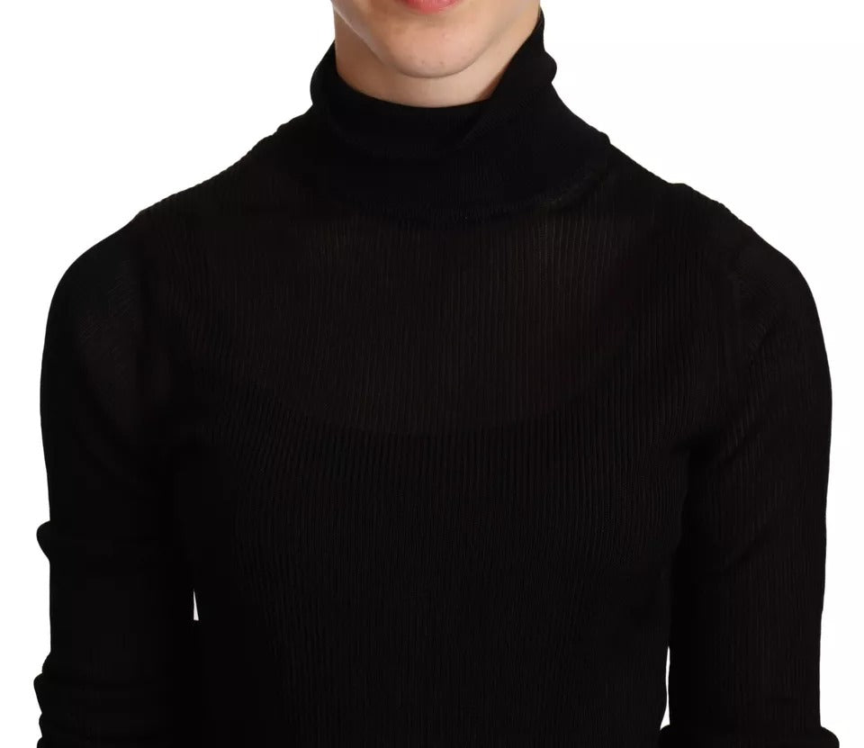 Dolce & Gabbana Black Turtleneck Slim Fit Pullover Sweater