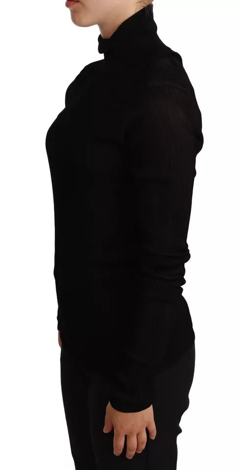 Dolce & Gabbana Black Turtleneck Slim Fit Pullover Sweater