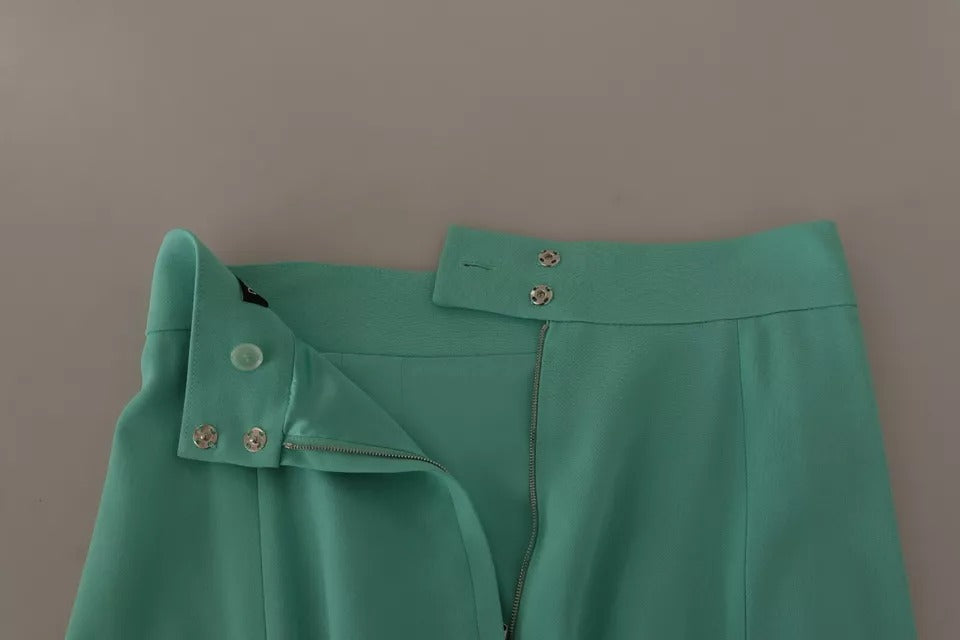 Dolce & Gabbana Mint Green Viscose Pencil Cut Midi Skirt