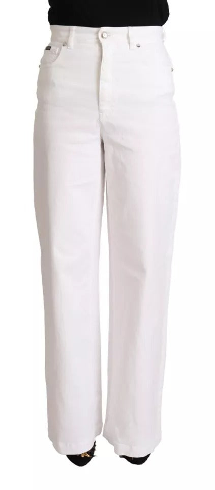 Dolce & Gabbana White MONICA Boot Cut Cotton Denim Jeans