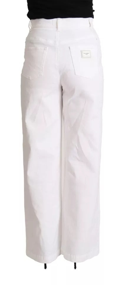 Dolce & Gabbana White MONICA Boot Cut Cotton Denim Jeans