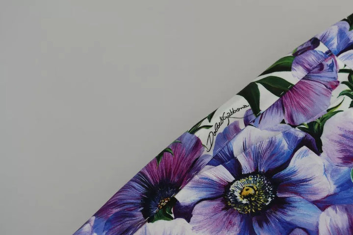 Dolce & Gabbana Purple Floral Print Tapered Cotton Pants