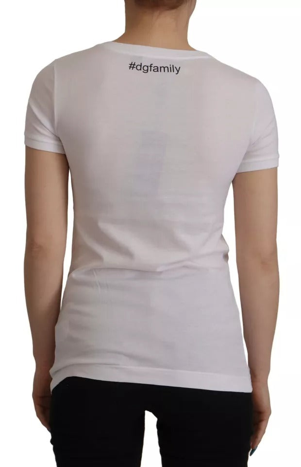 Dolce & Gabbana White #DGFamily Patch Top Cotton T-shirt